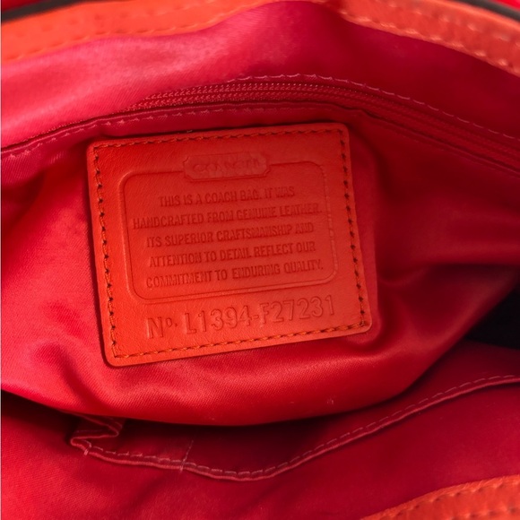 Coach Campbell Orange Leather Crossbody Satchel - Picture 16 of 16